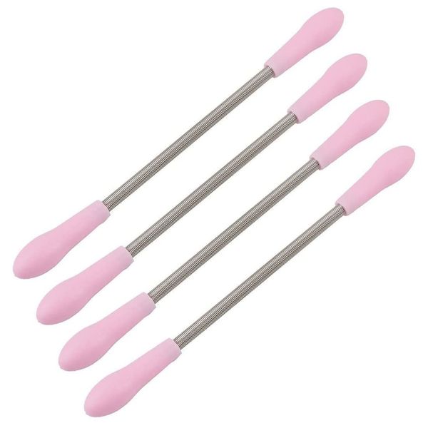 Clyhon 4Pcs Face Facial Hair Remover Spring Threader Removal Epilator Stick Hair Removal Threading Tools (Pink)