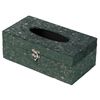 Rectangular Velvet Modern Paper Facial Tissue Box Holder, Green