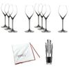 Riedel Extreme Crystal Champagne/Rose Wine Glass, Set of 8 with Opener Bundle