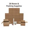 UBOXES Moving Boxes - 2 Room Bigger Smart Moving Kit - 28 Boxes,Tape, more