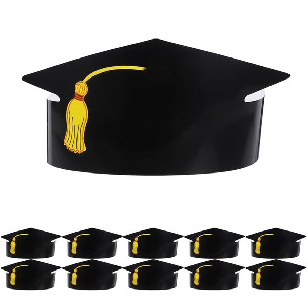Gatuida 12pcs Paper Graduation Hats: Cardboard Graduation Caps Doctor Paper Hat Tassel Trim Paper Graduation Caps For Student Grad Ceremony Graduation Party Favors