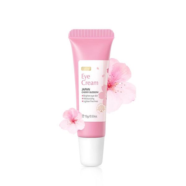 AKARY Cherry Blossom Eye Cream with Hyaluronic Acid, Lightweight Skincare Eye Cream for Dark Circles and Puffiness, Hydrating Under Eye Cream for All Skin Types, Cruelty-Free & Fragrance-Free