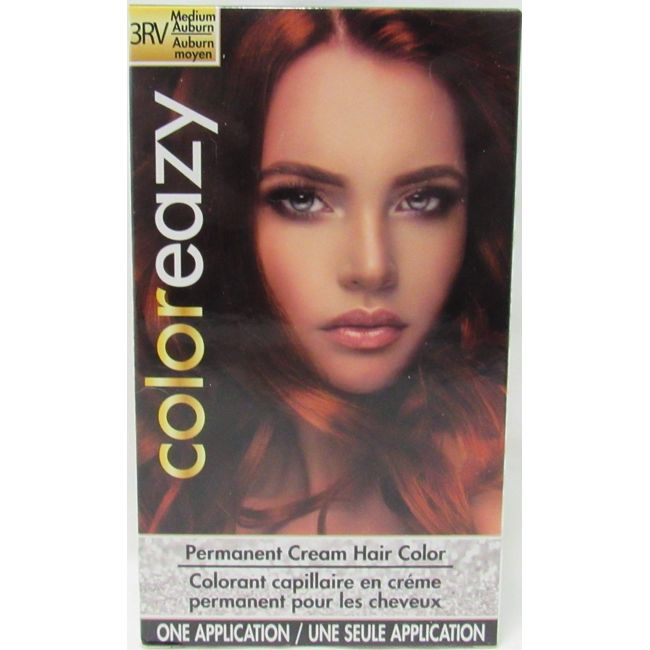 Coloreazy Permanent Cream Hair Color (Medium Auburn) #3RV by Color Eazy