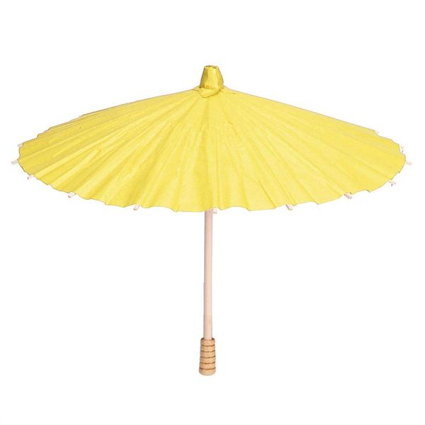 Paper Parasol, Yellow Blank Paper Umbrella Oil Paper Umbrella DIY Painting Paper Umbrella Chinese Paper Umbrella for Kids DIY Painting Craft