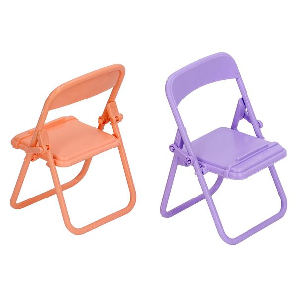 20Pcs Mini Chair Phone Holder, Foldable Vibrant Color Space Saving Mini Folding Chair for Home Travel, Office