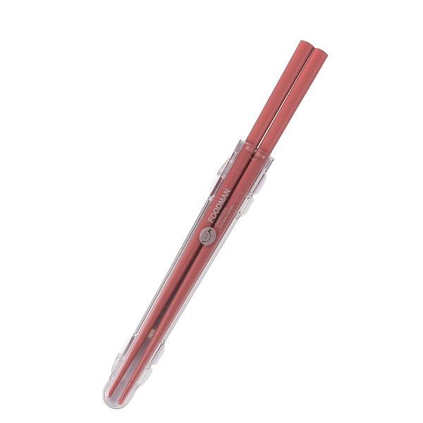 CBJAPAN DSK Chopsticks with Case, Antibacterial Design, Burgundy, Dishwasher Safe, Bento Chopsticks 8.1 inches (20.5 cm), No Crunching, Easy To Put In and Take Out Special Case, Natural Wood, Painted Chopsticks