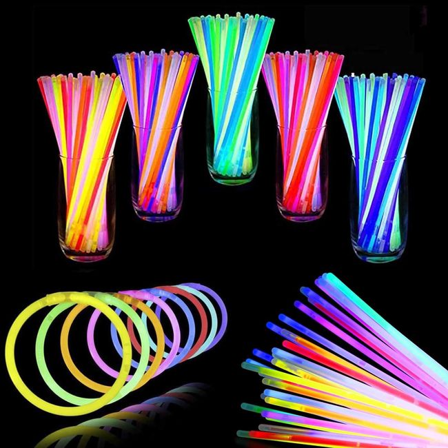 Fiore Felice Luminous Bracelet, Fluorescent Bracelet, Luminous Toy, 50 Pieces in 8 Colors, Penlights, Glowing Sticks, Lights, Prizes, Festivals, Chemical Lights, Connection Joints, Summer Festivals,