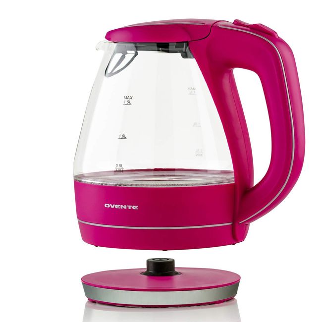 OVENTE 1.5 L Glass Electric Kettle Hot Water Boiler, Auto Shutoff