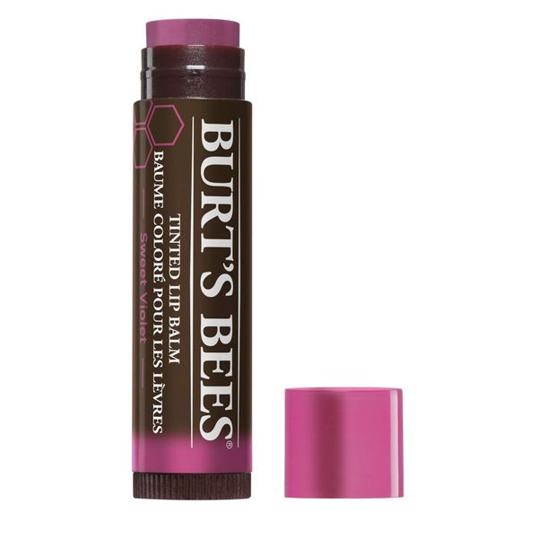 Burt's Bees 100% Natural Tinted Lip Balm, Sweet Violet with Shea Butter & Botanical Waxes - 1 Tube