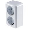 ChiliTec Fasko Series Surface-Mounted Socket 2-Way Double Socket White