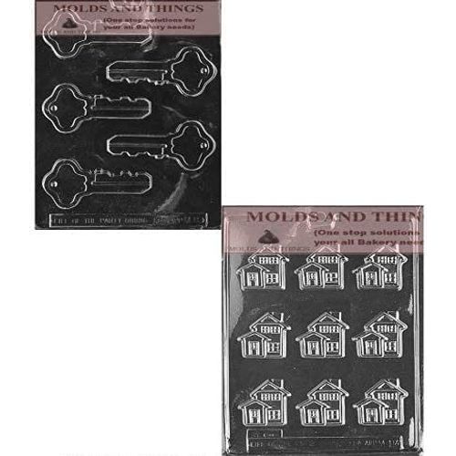 House and Keys little House and keys Shapes chocolate candy mold with Copyrighted molding Instructions