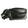 New Black Soft Leather 6 Zip 5 Pouch Bum Bag