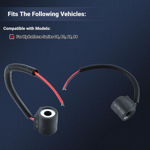 12V Solenoid Valve With 2 Wire Leads for Hydraforce Series 08 80 88 98 Replaces 6302012