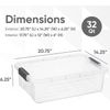 Superio Clear Storage Bins with Lids, 6 Pack- Plastic Storage Boxes - 22.7 Quart