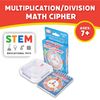 Math Cipher Multiplication Division Flash Cards, Math Games and Learning Activities for Kids, 80 Challenges & 24 Cards for Solving Number Equations