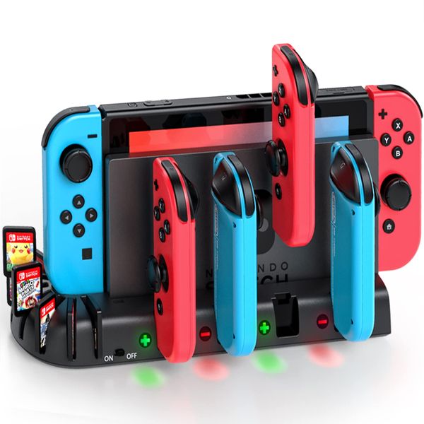 Switch Controller Charger for Nintendo Switch/Switch OLED Model, KDD Switch Charging Dock with Upgraded 8 Game Storage for Nintendo Switch Joycon, Joy-Con Charger for Nintendo Switch OLED Model