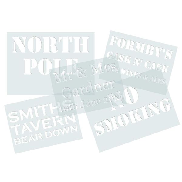Customisable Stencil a4 with Custom Font