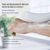 15.35" Back Bath Brush with Sponge,Back Scrubber Bath Mesh with Anti-Slip Curved Long Handle Bath Body Brush for Elderly Aid Bathing and Shower