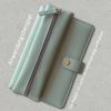 SinnWunder® Real Leather Pencil Case with Elastic Band for Ring Planner or Bullet Journal, duckegg, Planner case with rubber