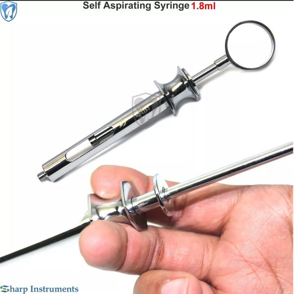 Dental Self-Aspirating Syringe Dentistry Surgical Instruments Auto Pass 1.8 ml