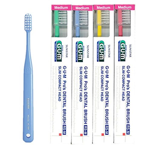 G・U・M Pro's RS-M Dental Brush, Normal, 1 Piece [Assorted]