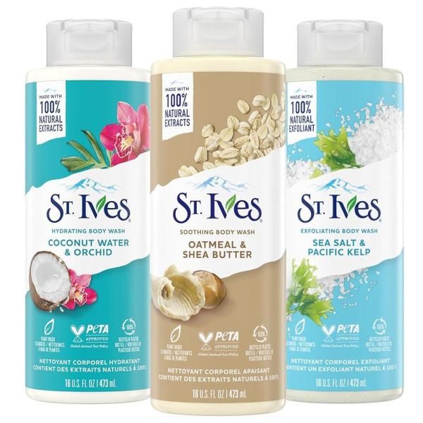 St. Ives Women&#39;s Body Wash Variety Pack - Soothing Oatmeal and Shea Butter Hydrating Coconut Water