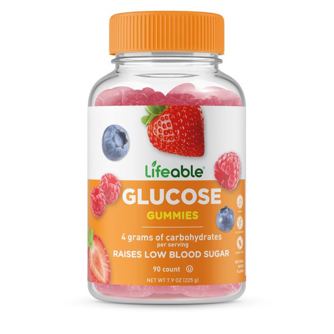 Lifeable Glucose - Great Tasting Fruit Flavor Gummy - 90 Count