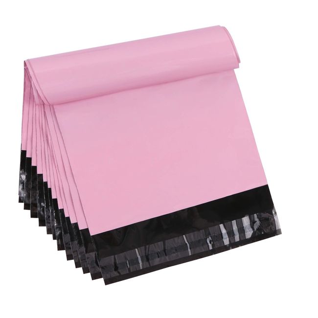 Teqooza 6.8 x 10 inch Pink Poly Mailer Envelopes Shipping Bags with Self Adhesive Strip, Waterproof and Tear-Proof Postal Bags, Pack of 50