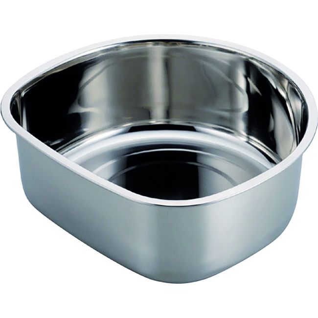 Pearl Metal HB-4145 D-Shaped Washtub, 11.8 inches (30 cm), Stainless Steel, At Aqua