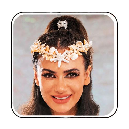 Brishow Starfish Tiara and Crown Silver Seashell Bridal Headpiece Sea Star Headband Beach Wedding Hair Accessories for Women and Girls