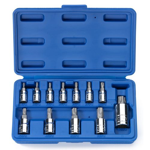 Neiko 10085A Tamperproof Torx Plus Bit Socket Set | 12 Piece | 8 IPR - 60 IPR | 5 Point Star | Cr-V and S2 Steel | High Impact ABS Blow Molded Case