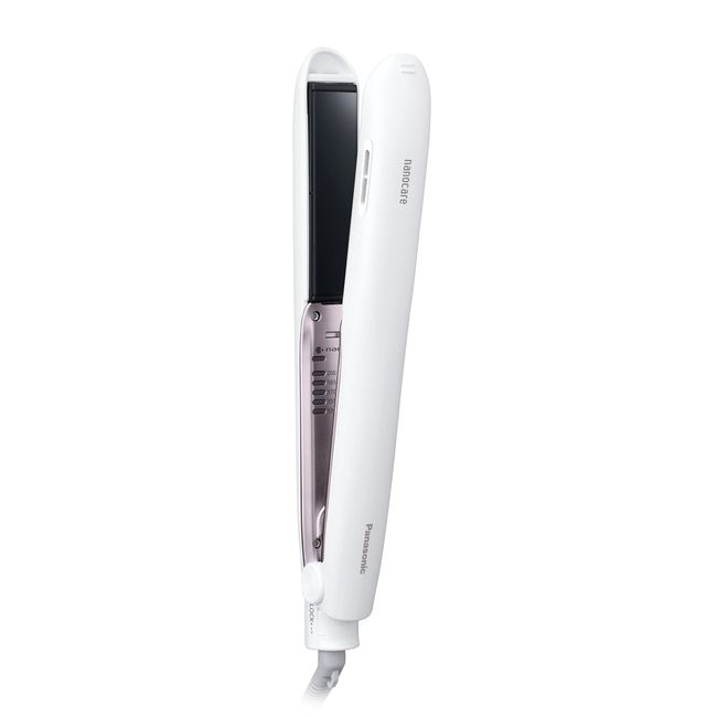 Panasonic EH-HS9J-W Hair Iron, For Straightening, Nano Care, Smooth Gloss Coating, For Overseas Use, White