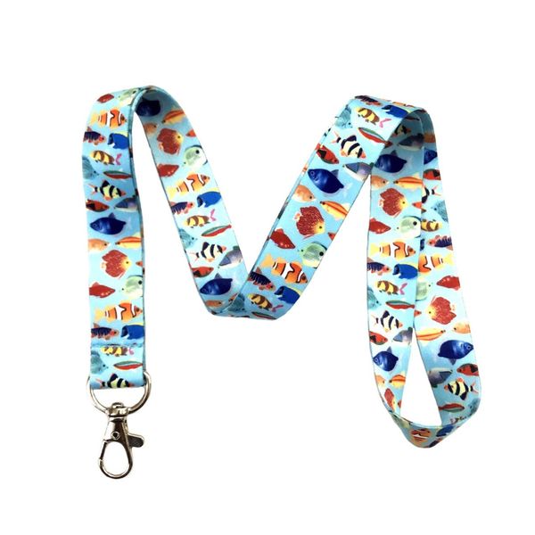 Tropical Fish Lanyard Key Chain Id Badge Holder
