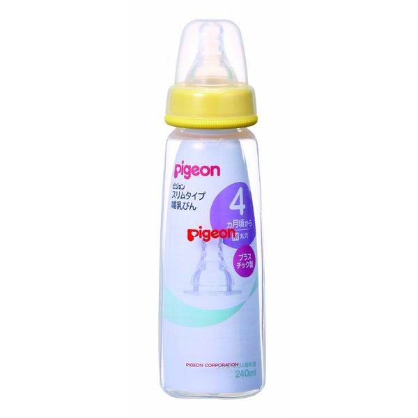 Pigeon Plastic Baby Bottle, 8.5 fl oz (240 ml), Slim Type