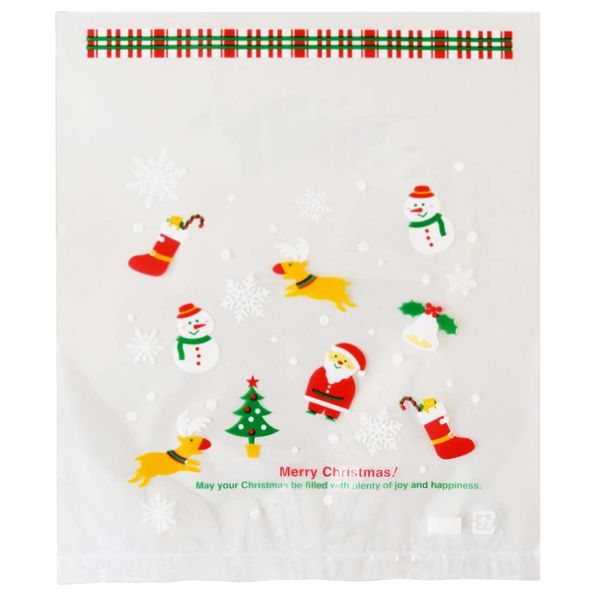 Paquetdusoleil 10073-50 (Amazon.co.jp Exclusive) 10073-50 PP Bags, Bread Bags, Small Bread Bags, Happy Christmas, 50 Sheets