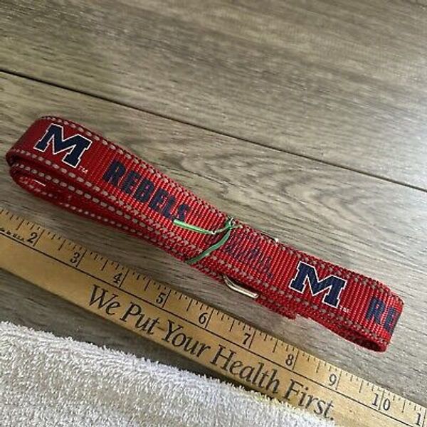 Pup RallY OLE MISS REBELS Reflective Nylon Pet Leash Large 1” X40”