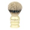 Edwin Jagger Large Silver Tip Badger Hair Shaving Brush with Drip Stand (Imitation Ivory)