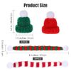 Skystuff Mini Santa Hats Set, 6 PCS Mini Christmas Hats with 6 PCS Mini Scarf Mini Knit Hats Wine Bottle Covers Table Decor Cutlery Holders Champagne Cover Finger Hats Xmas Decoration, S