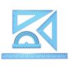 sourcing map 4pcs Triangular Ruler Set 30cm Plastic Metric Inch Geometric Protractor Triangle Engineering Scale Drafting Ruler Kit for Office Home, Blue