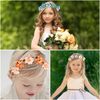 VEGCOO 5PCS Flower Crown Headbands Flower Headbands for Women Girls, Multicolour Flower Hair Wreath Floral Headpieces Festival Hair Accessories for Wedding Party Festival