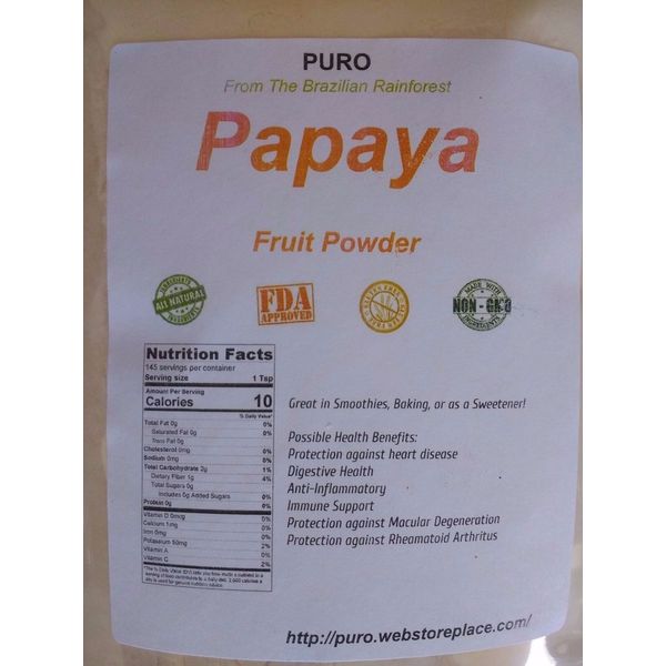 Papaya 8OZ FREEZE DRIED Fruit Powder PURO SKIN HAIR HEALTH VITAMIN C BRAZIL