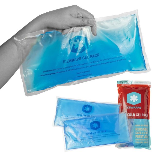 ICEWRAPS Extra Large 6”x12” Reusable Gel Ice Packs - Hot Cold Compress - 2 Pack
