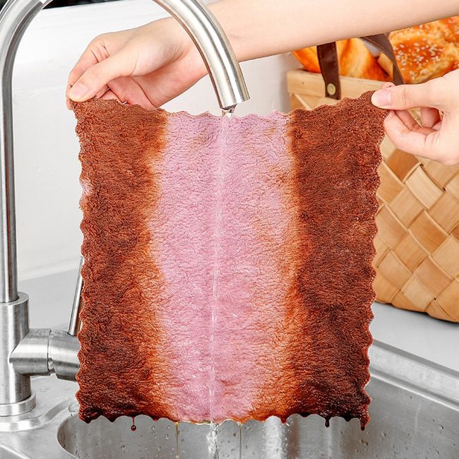 Super Absorbent Microfiber Kitchen Dish Cloth Double-sided