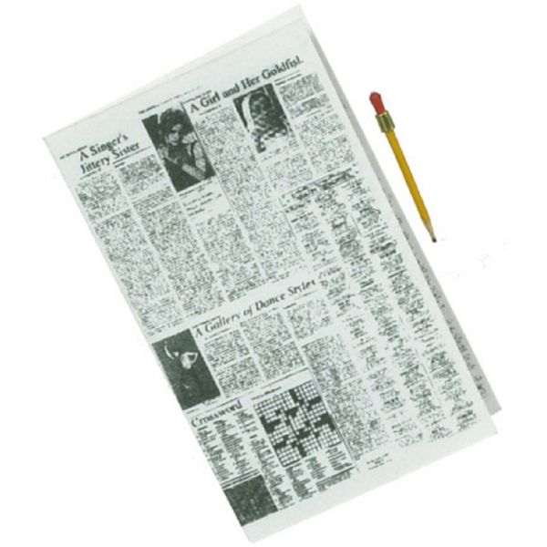 Dollhouse Miniature Newspaper with Pencil #IM65119