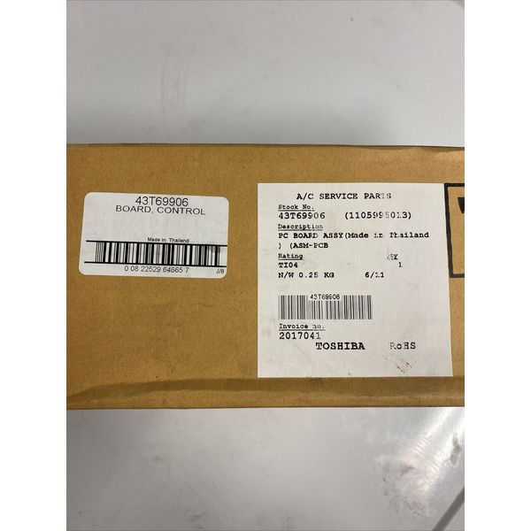 Toshiba Carrier PCB Assembly 44T69906. 1105995013.  New Item, Sealed Package.