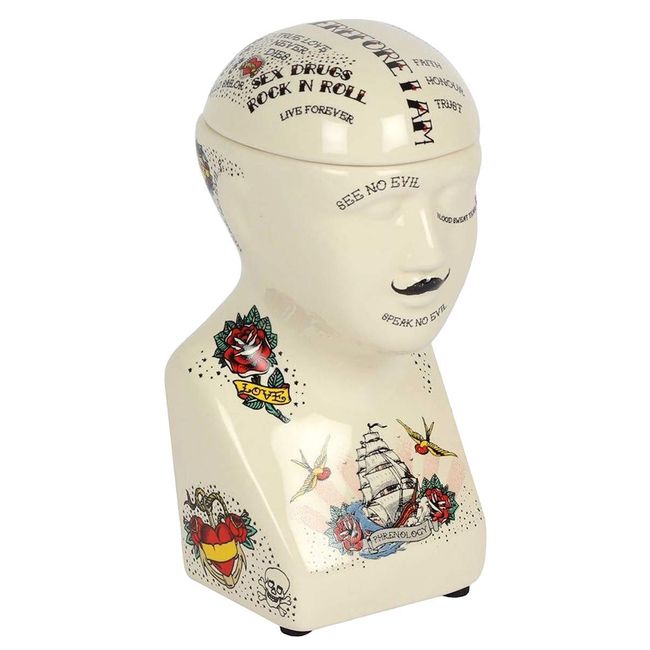 Temerity Jones TJN_0164 Storage Jar | Phrenology Head | 1pc, Multicolor