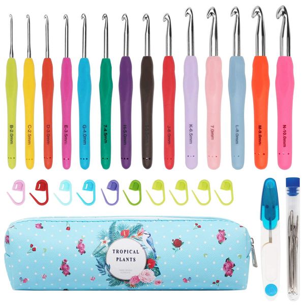 Epda Shop 14 Knitting Needles Crochet Set, Knitting Needles, Lace Needles, Jumbo Crochet, Stitch Marker, Crafts, Knitting, Yarn, DIY Tools, Accessories Included, Sweater/Hat/Knit, Basic Introduction