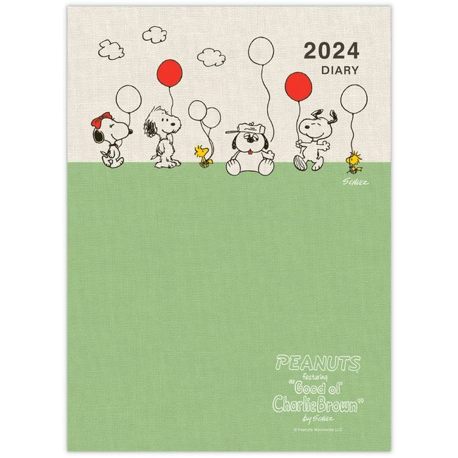 Hallmark Snoopy Japan Notebook 2024 A5 Monthly Family Notebook, Brothers and Balloons, 824-631 (Begins December 2023)