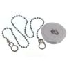 3 x White Plastic Basin Bath Plugs 44MM with Chrome Chain 450MM