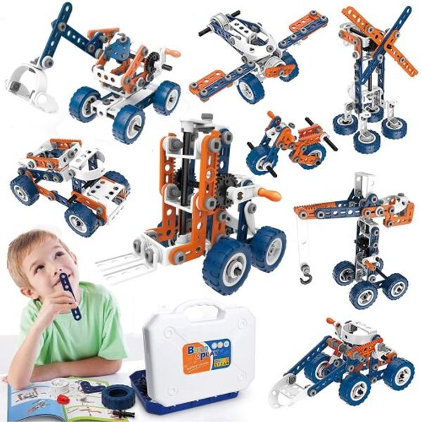 AOMIKS Assembly Toys for Boys and Girls, 12 Models, Car Toy Set, Carpenter Construction Vehicles, Working Vehicles, Educational Toys, DIY, Kids, 3D Puzzles, Educational Toys, Birthday Gifts